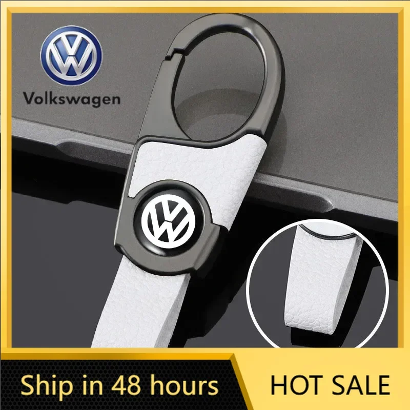 

For VW Volkswagen Jetta MK5 Golf Luxury Leather Keychain Car Emblem Key Rings Holder for Volkswagen Golf Passat Jetta Tiguan Pol