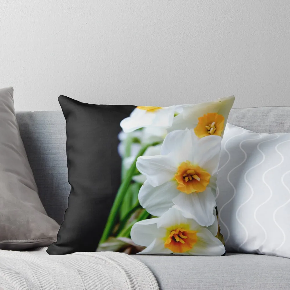 Daffodils Throw Pillow Luxury Pillow Cover Decorative Cover For Living Room pillow