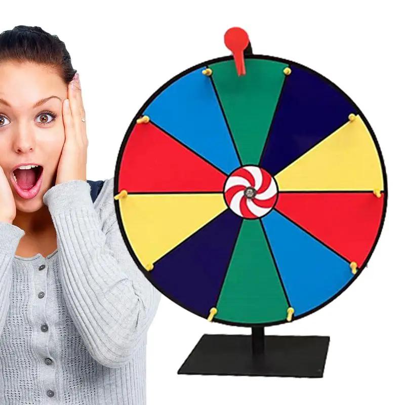 Tabletop Spinning Prize Wheel Prize 11.8 Inch Wheel Spinning Game Fortune Spin Game Tabletop Lottery Prize Wheel Spinning Game