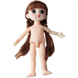 Cute 17 cm bjd Pout Doll Body 1/8 with Head and Shoes Mini Doll Naked Body 13 Movable Joints Charming Big Eyes Kids DIY Toys