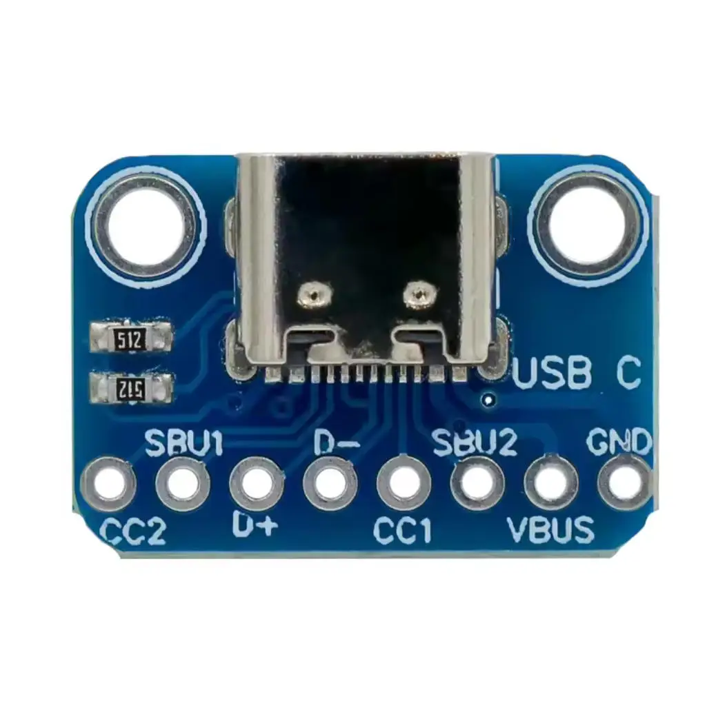 3PCS USB TYPE-C conversion board 2.54MM CC1 CC2 5.1K pull-down resistor connection