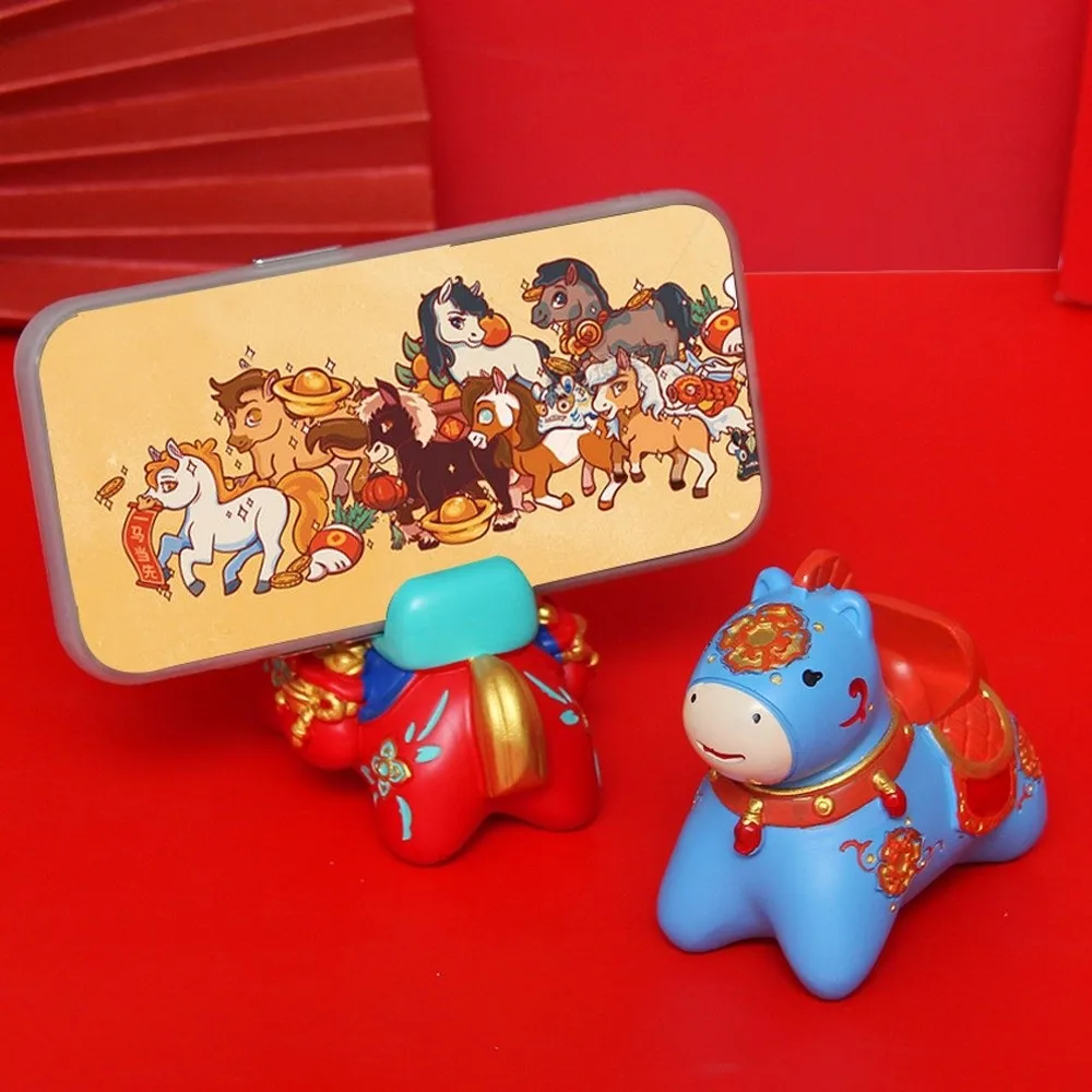 Талисман зодиакальная лошадь подставка для телефона орнамент фестиваль в китайском стиле декоративные 2026 держатель для украшений в виде лошади реалистичная статуя животного