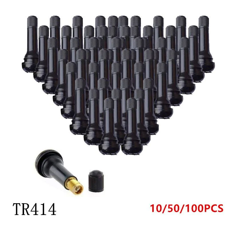 AttireTrove10/50/100pcs Universal Snap-in Car Tubeless Tyre Valve Stems Rubber Alloy Vacuum Tire Air Valve For Auto Motorcycle