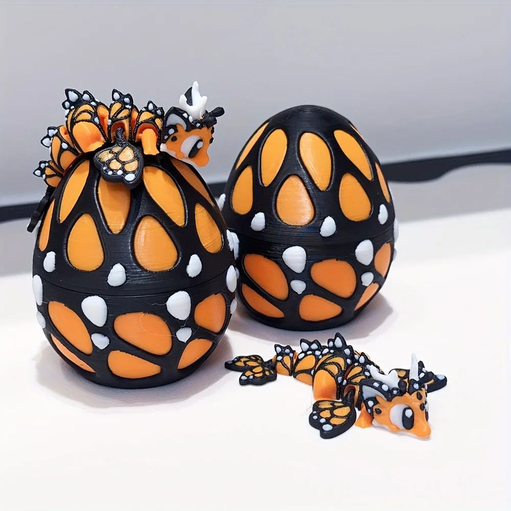نموذج اليعسوب والبيض اللطيف والرائع مطبوع ثلاثي الأبعاد لتزيين سطح المكتب البلاستيكي، هدية العيد لعيد الميلاد والهالوين