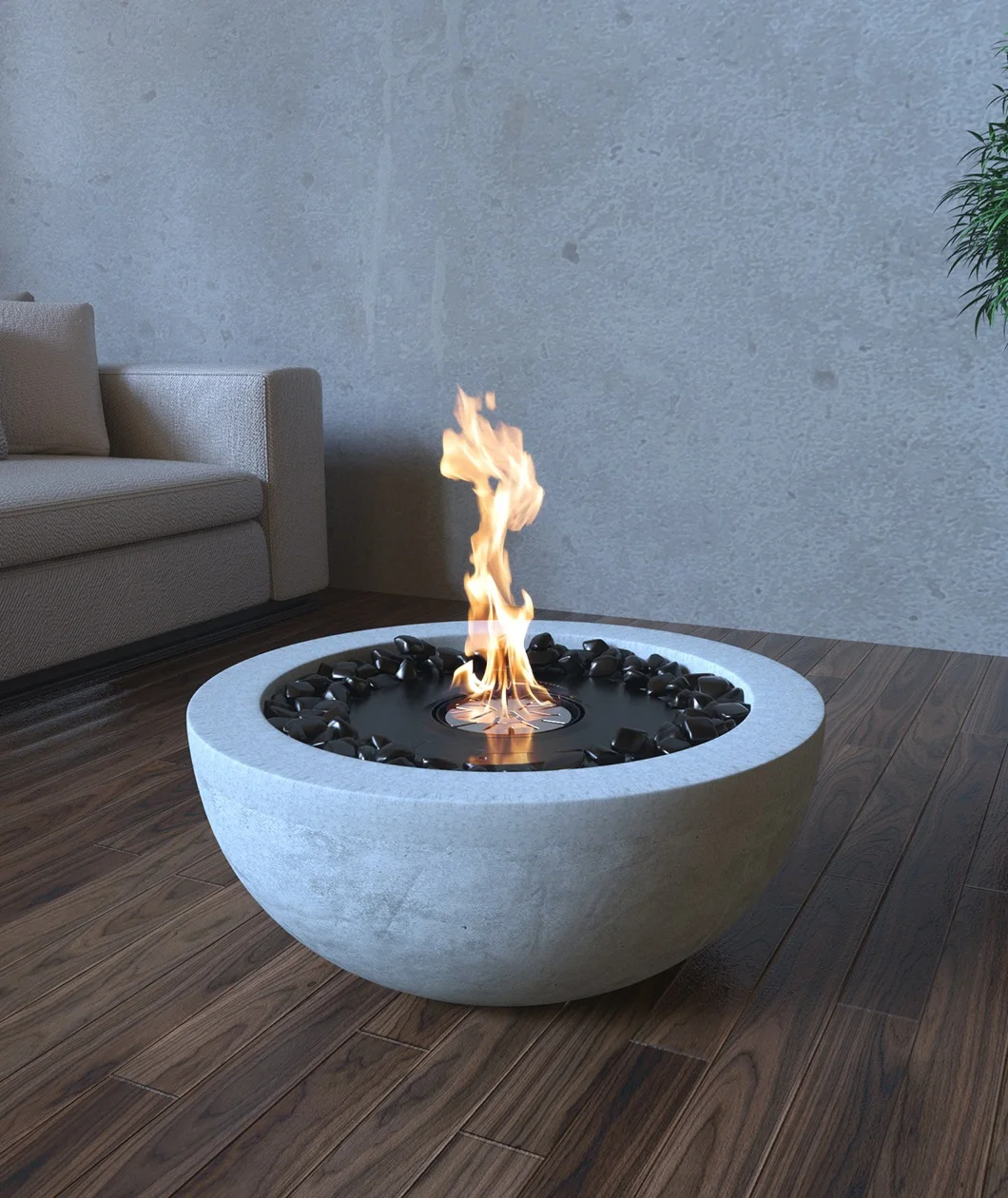 8 liters stainless steel manual round outdoor ethanol fireplace