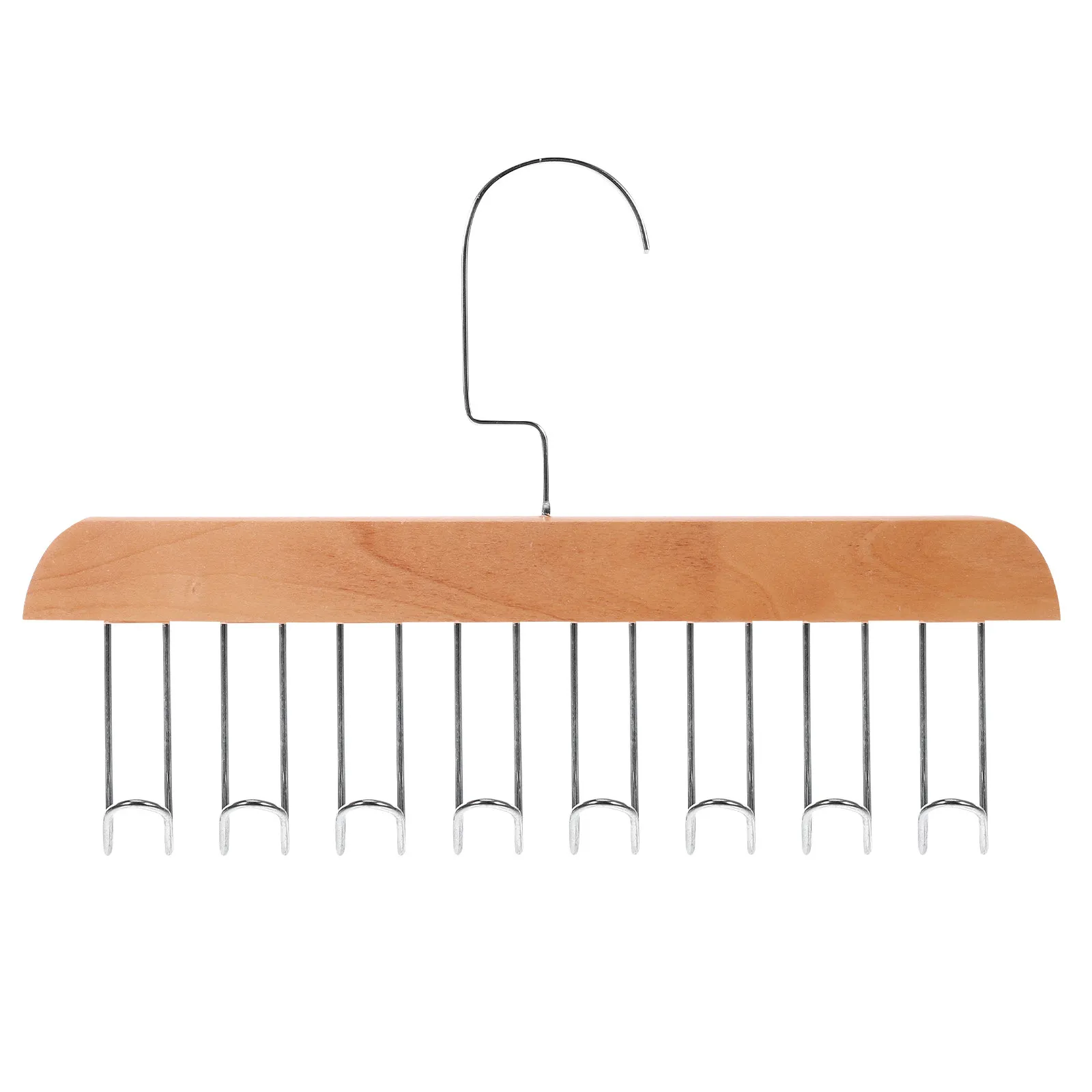 Wooden 8 Hooks Hanger Multi-Functional Closet Organizer Clothes Storage Hooks for Bag Belts Closet Purse Hanger view 2