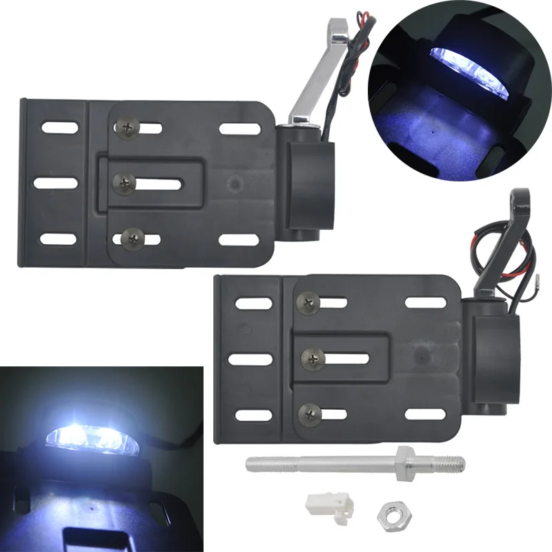Motorcycle Side License Plate Frame Kit With Led Light Adjustable 12V For Harley Sportster XL883 1200 48 72 Iron 07-16