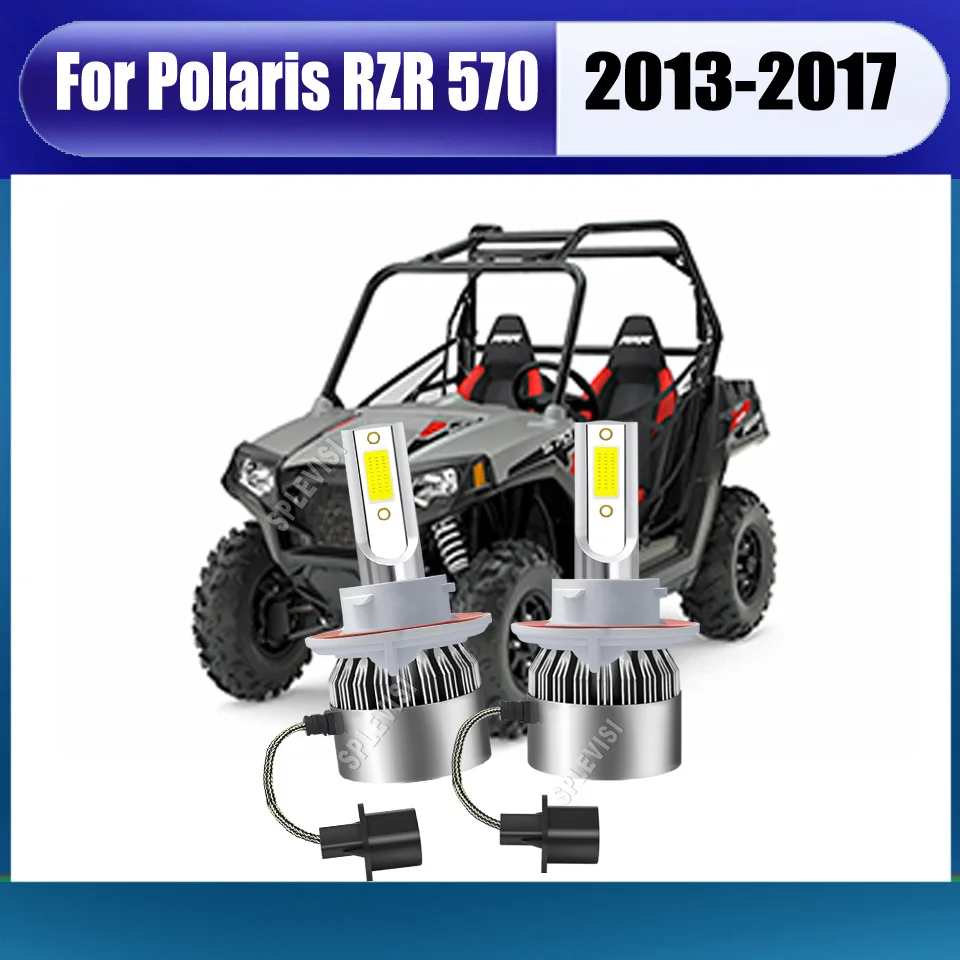 9-16V 9008 H13 LED Headlight Bulbs - works properly in all kinds of weather For Polaris RZR 570 2013 2014 2015 2016 2017