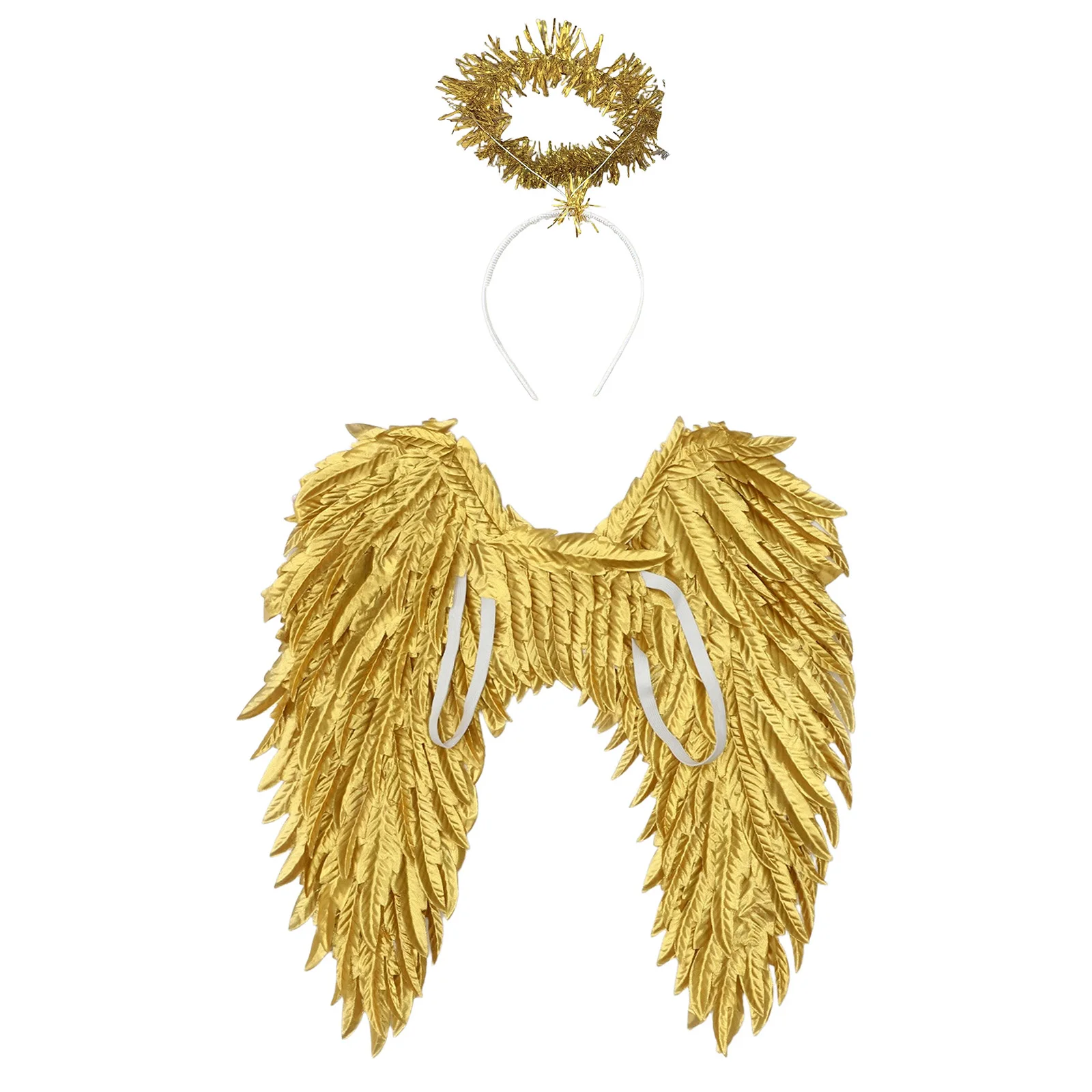 ปีกนางฟ้าแบบยืดหยุ่น 1 ชิ้น สำหรับผู้หญิงและผู้ชาย พร้อมที่คาดผม สำหรับงานฮาโลวีน คอสเพลย์ ปาร์ตี้ การแสดง อุปกรณ์ประกอบฉาก