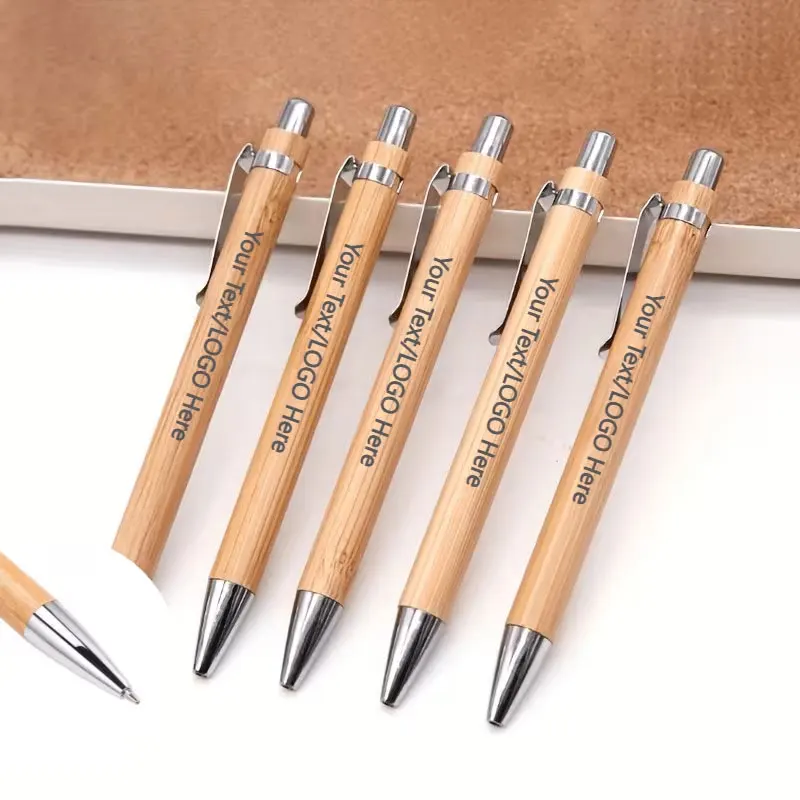 10/20/50/100 Personalized Customizable Bamboo Pens, Corporate Brand Promotion, Wedding Gifts - Personalized Anniversary/Birthday Gifts, Exclusive for Stationery Enthusiasts, Promotional Items