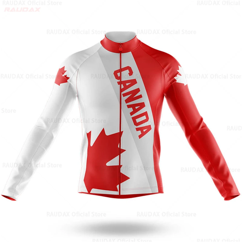 

New Canada Mens Long Sleeve Cycling Jersey Mtb Cycling Clothing Breathable Bicycle Maillot Ropa Ciclismo Sportwear Bike Clothes