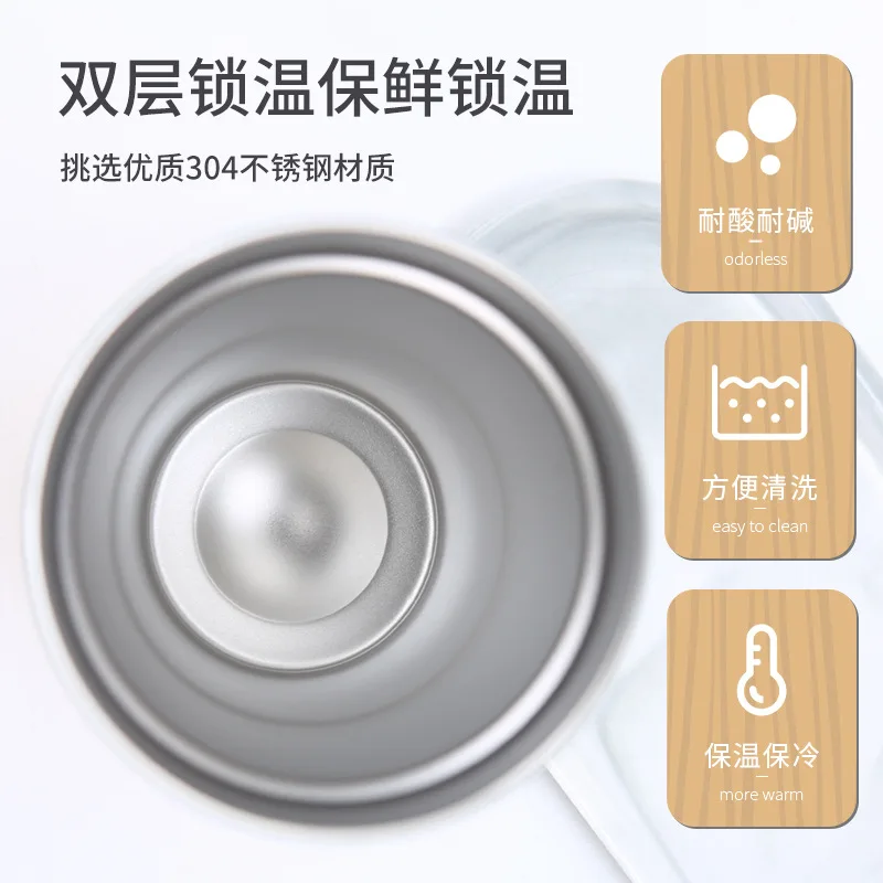 Cross-border double-layer 304 stainless steel bamboo shell car cup thermos cup portable vacuum car coffee cup business office