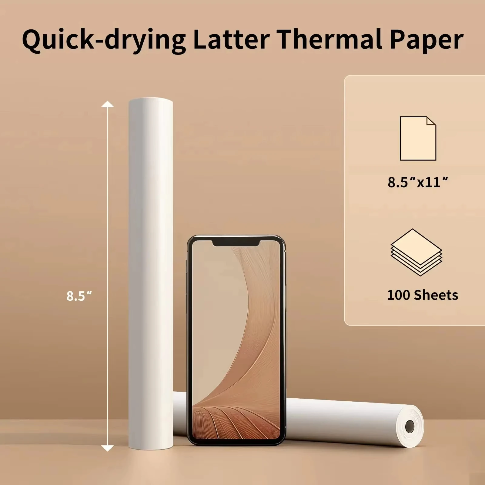 Papel térmico A4, papel de impresión térmica para impresora A4 inalámbrica Bluetooth A40/X8, papel de etiquetas térmicas sin tinta sin BPA-FREE