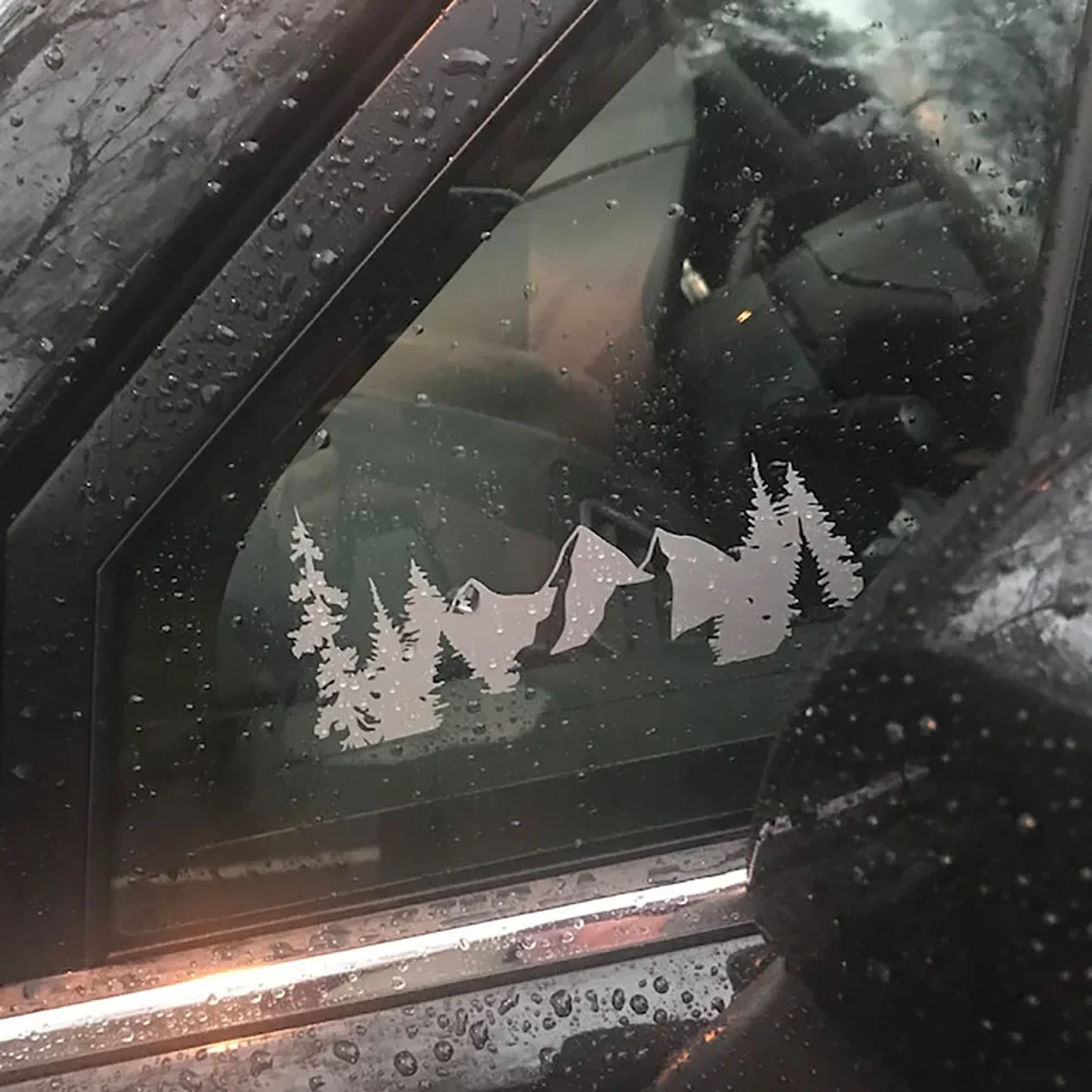 

Mountains and Trees Vinyl Decals Car Windows Bumpers Embelem Decor Stickers For Opel corsa d,Opel astra h,Opel astra j,Seat leon