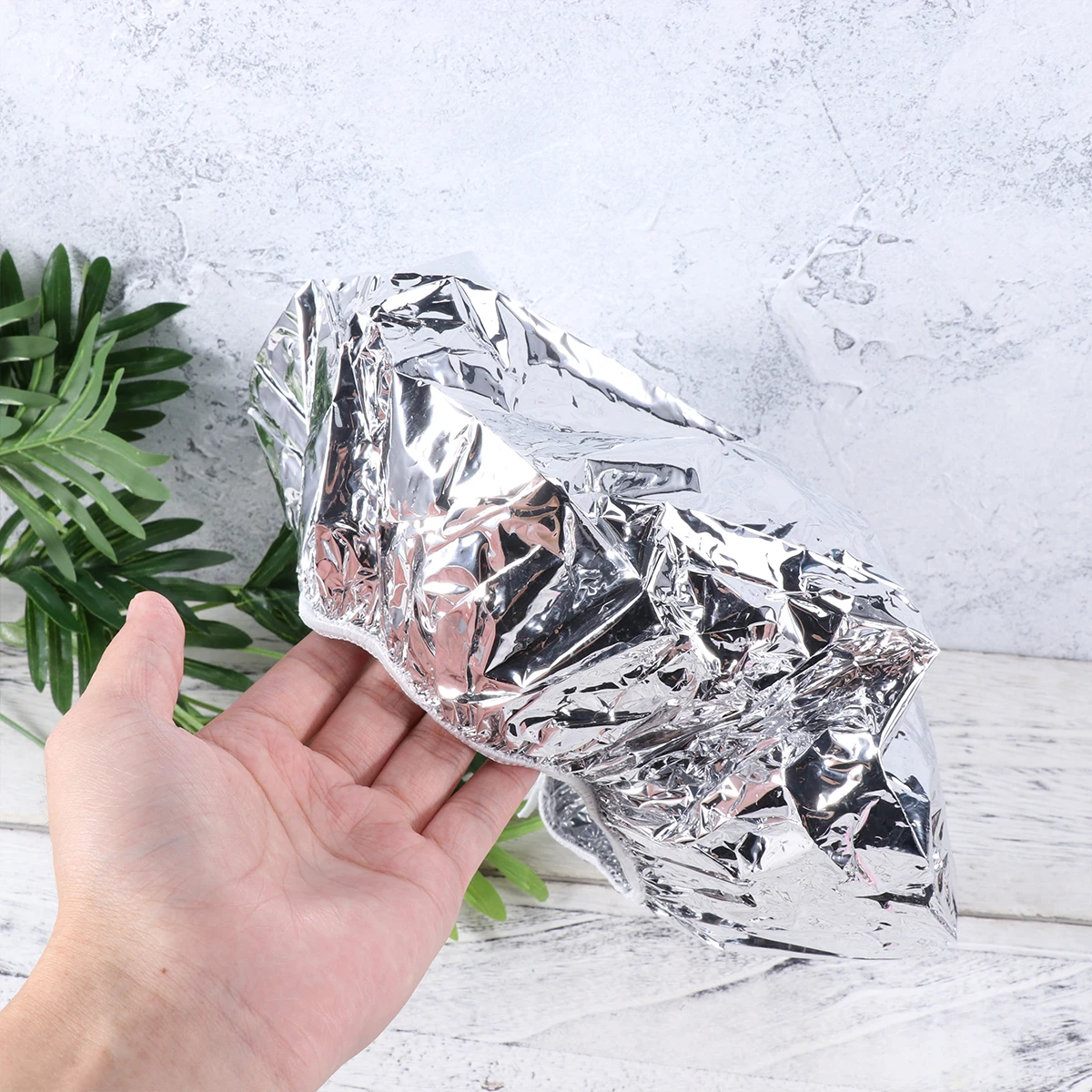 

6pcs Disposable Aluminum Foil Hats Shower Hair Heating Cap Beauty Salon Warm Insulation For Women Bath Air Conditioning