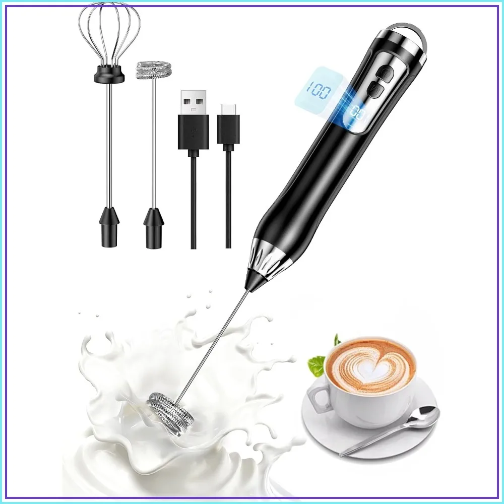 

IP67 Waterproof Rechargeable Milk Frother, 3-Speed Handheld Foam Maker for Coffee, Matcha, Lattes