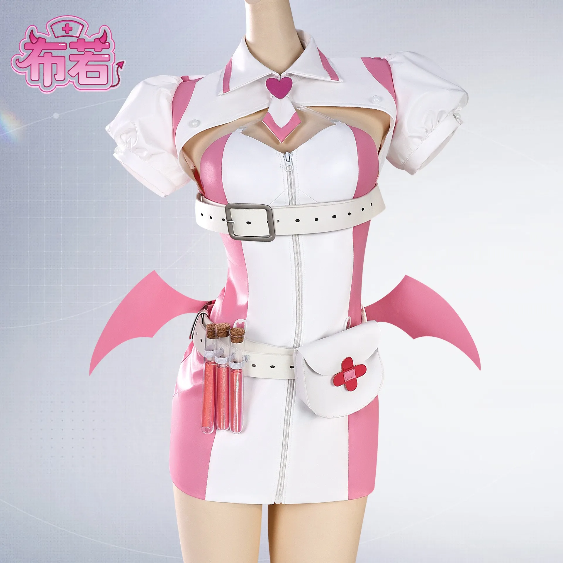 

Game Buro Cosplay Costume Virtual Idol MuseDash Cosplay Costume Nurse Buro Top Skirt Set Halloween Party Outfit for Adult Women