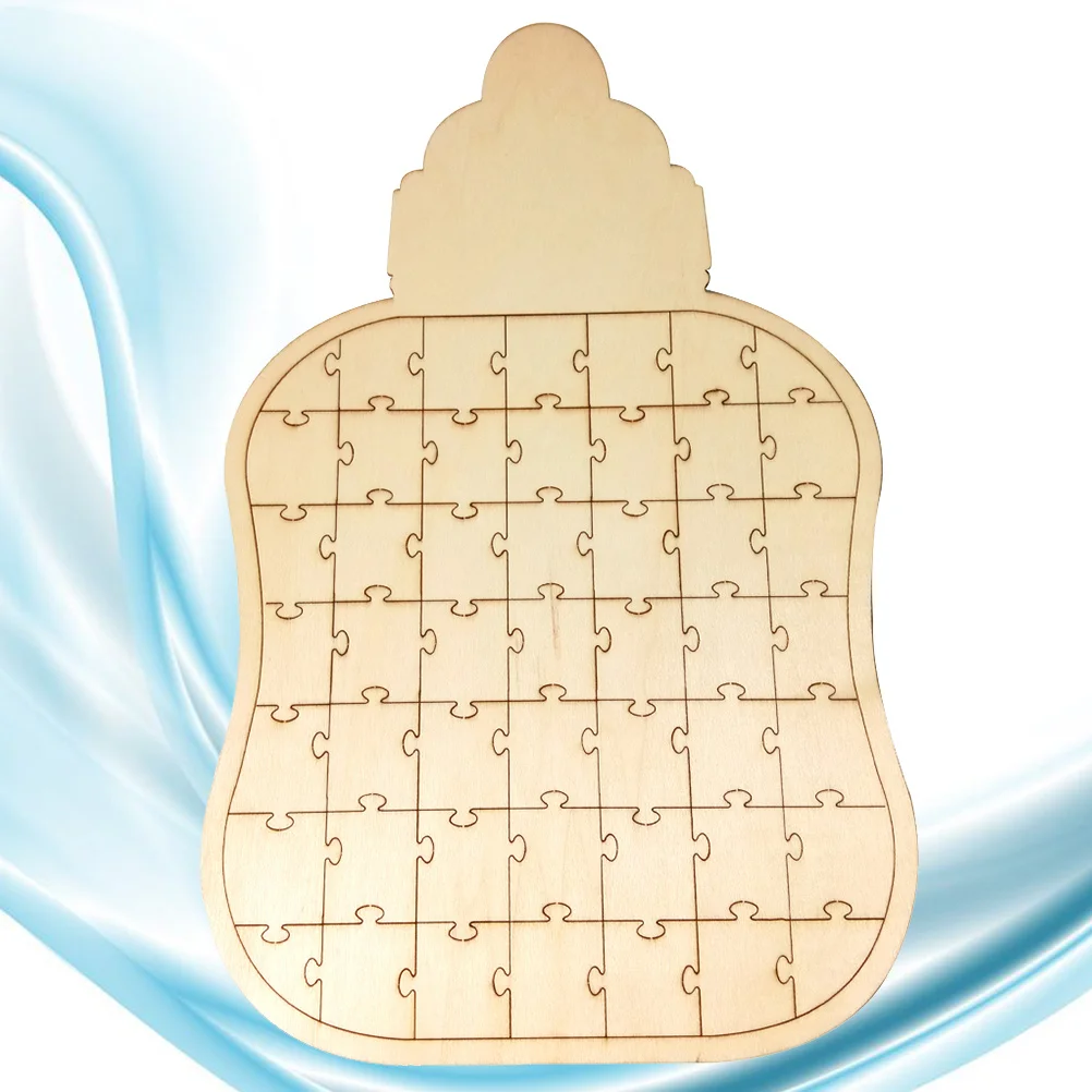 

Wooden Milk Bottle Shape Wedding Guestbook Creative Personalized Jigsaw Visitor Messages Longlasting Keepsake Wooden Guestbook