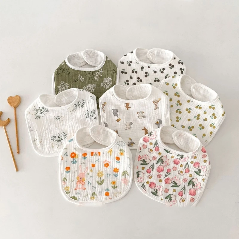 B2EB Breathable & Absorbent Newborn Girl Bibs with Adjustable Closure Suitable for Feeding & Teething 0-12 Months Gift