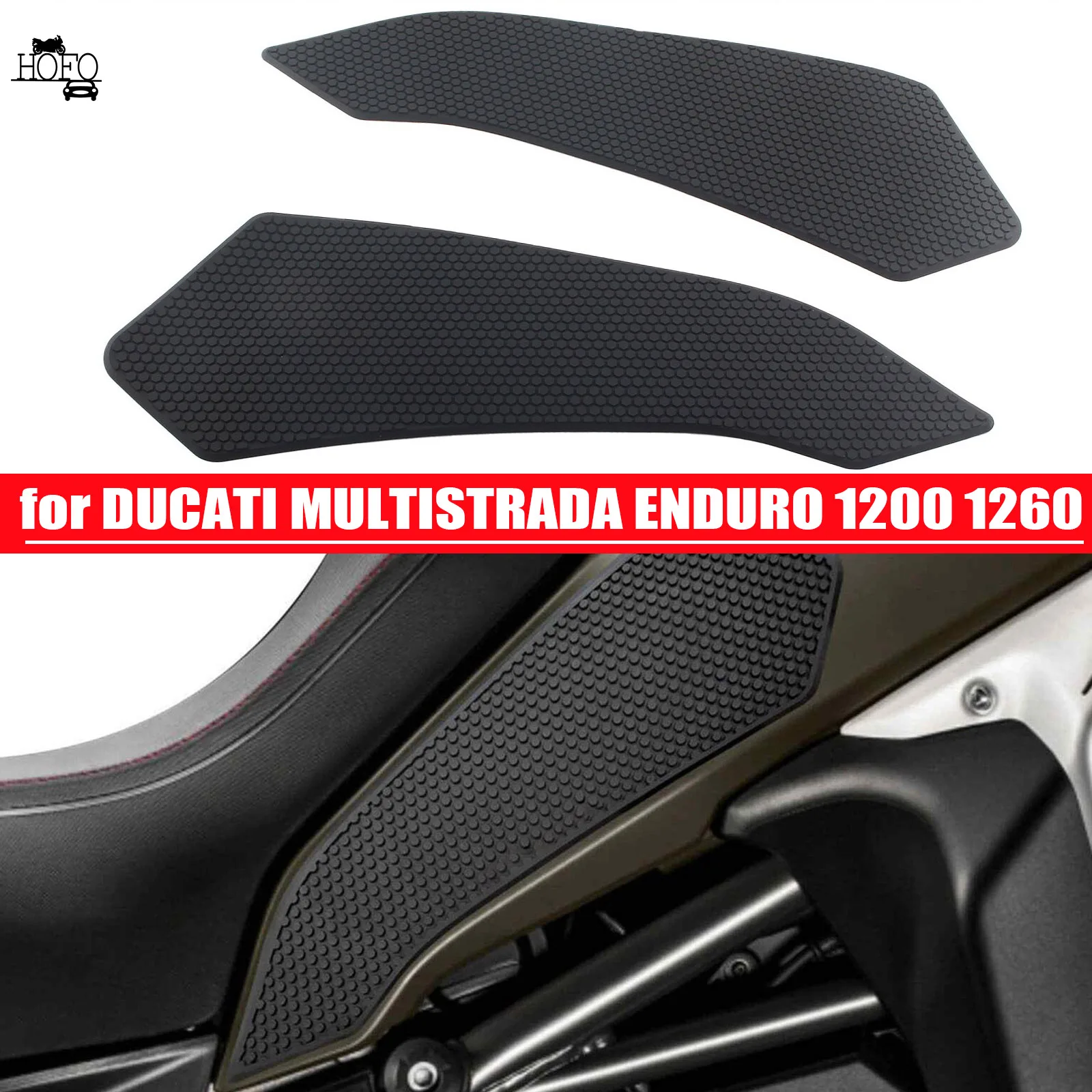 

Motorcycle Tank Pad Protector Sticker Decal Gas Knee Grip Tank Traction for DUCATI MULTISTRADA ENDURO 1200 1260