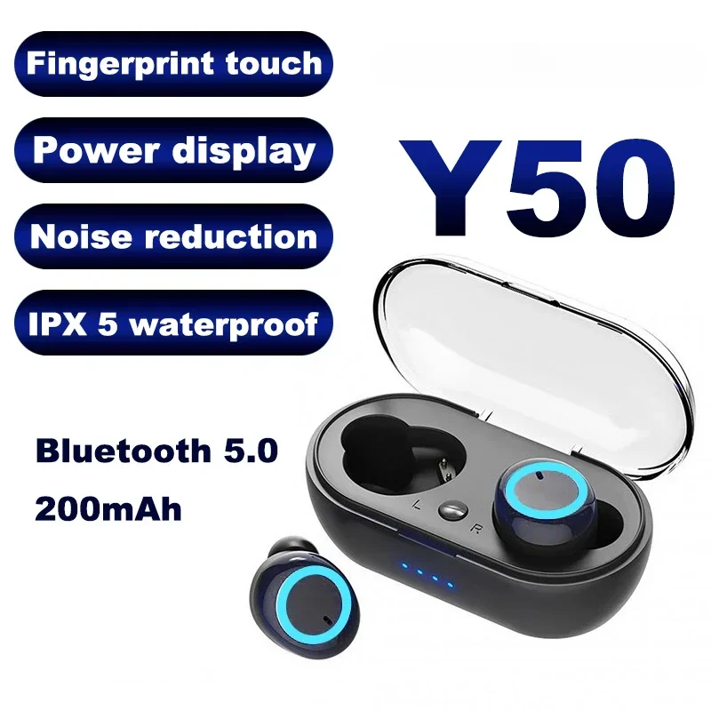 Y50 Bluetooth earbuds Earphones Wireless headphones Touch Control Sports Earbuds Microphones Music Headset for xiaomi TWS Lenovo