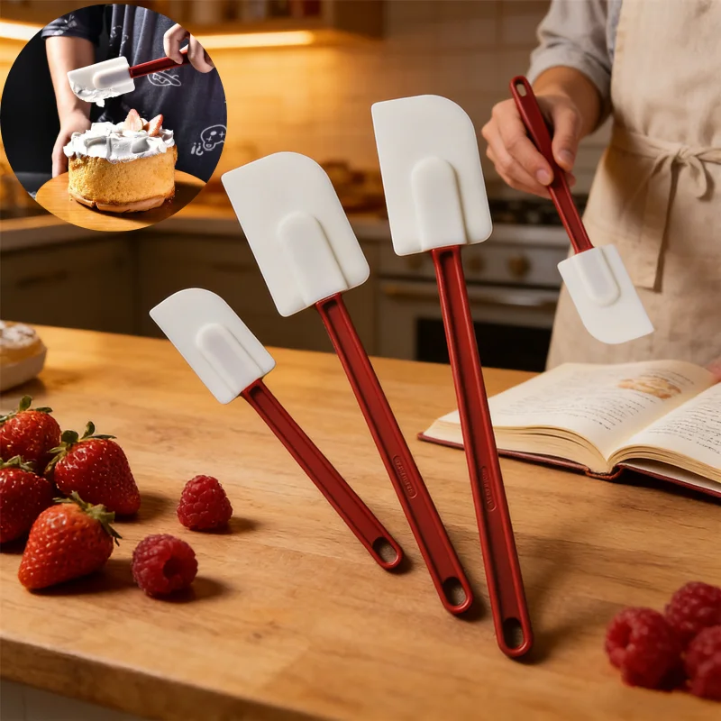 Versatile Silicone Scraper Set(1/2Pcs)Extended Handle Spatula for Baking, Cake Decorating, Mixing&Kitchen Prep, Dishwasher Safe