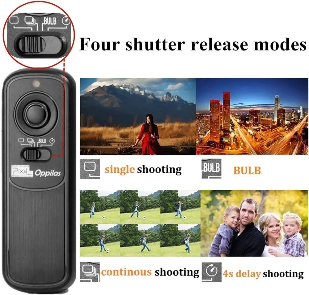 Pixel RW-221 Wireless Shutter Release Timer Remote Control (DC0 DC2 N3 E3 S1 S2) Cable For Canon Nikon Sony Camera VS TW283 RC-6