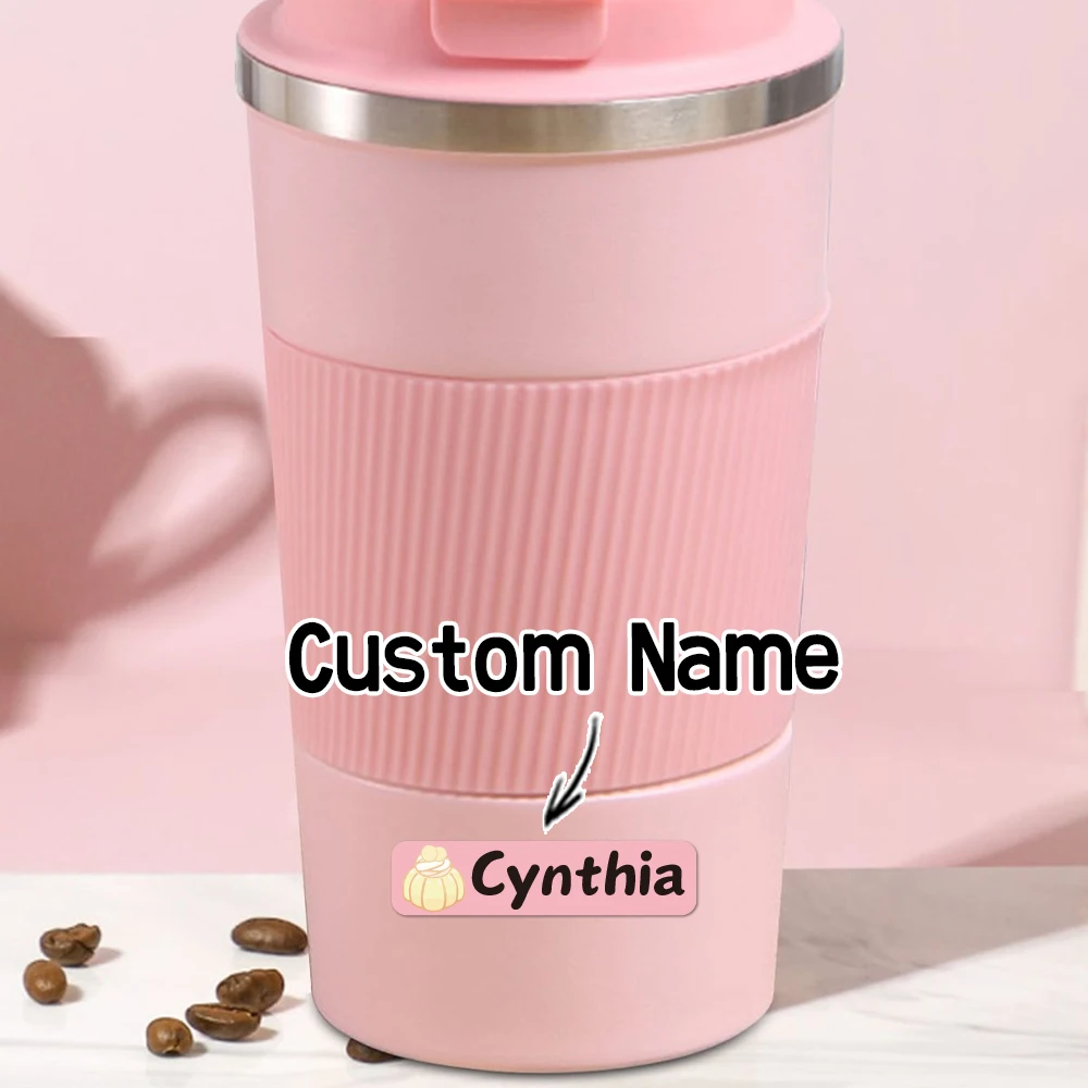 Custom pudding Name Sticker,Transparent Waterproof Stickers for Kids,diy Name Labels for School Bag Bottles Box Mug Uniform