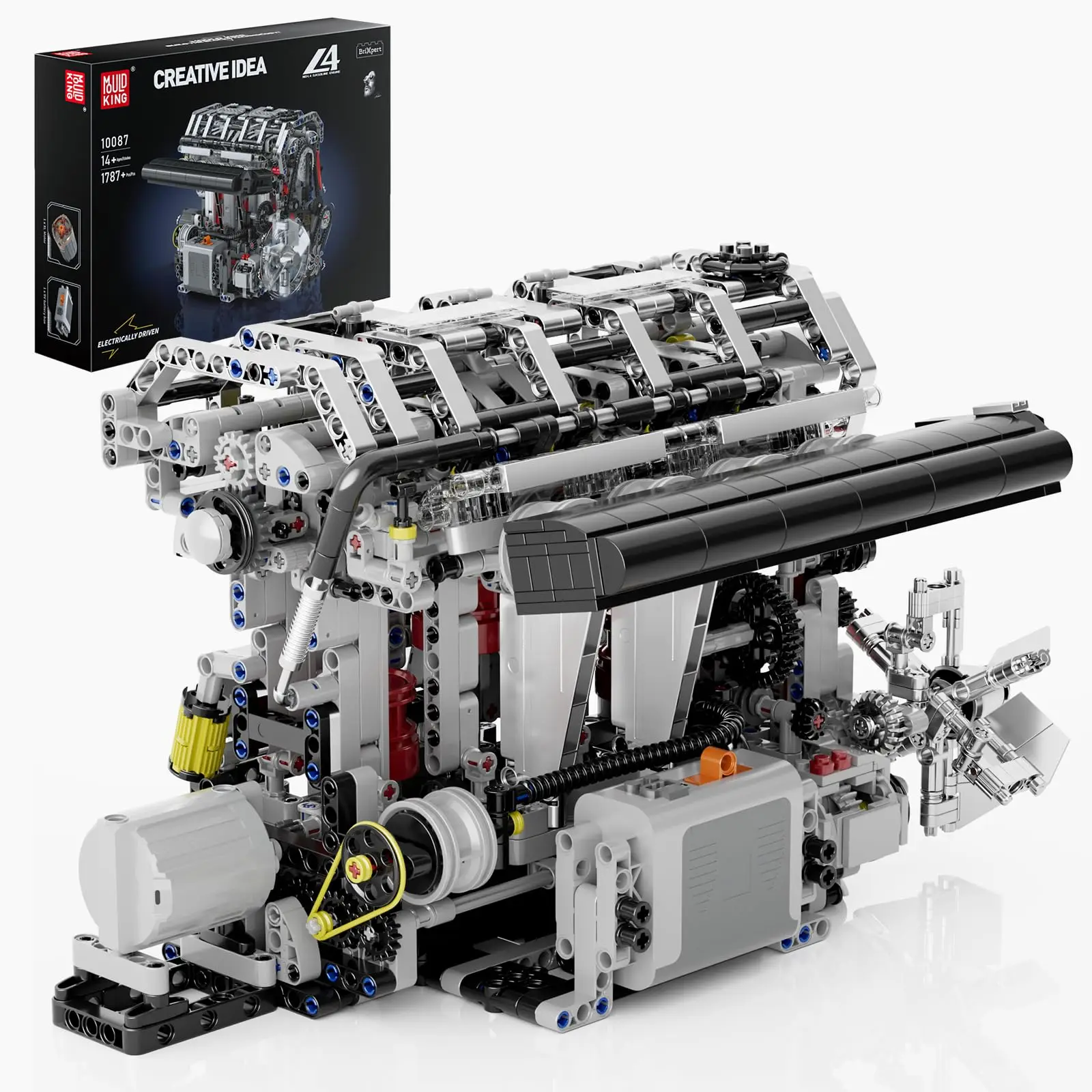 

Mould king 10087 L4 Gasoline Engine electric motor driven Building Blocks MOC Technic puzzle Blocks toys for kids Christmas Gift