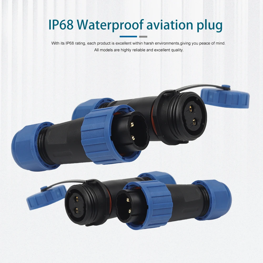 SP/LP16 Docking IP68 Waterproof Solderless Aviation Connector Male Female Plug Socket Electrical Wire Cable Connectors 2/3/4 Pin
