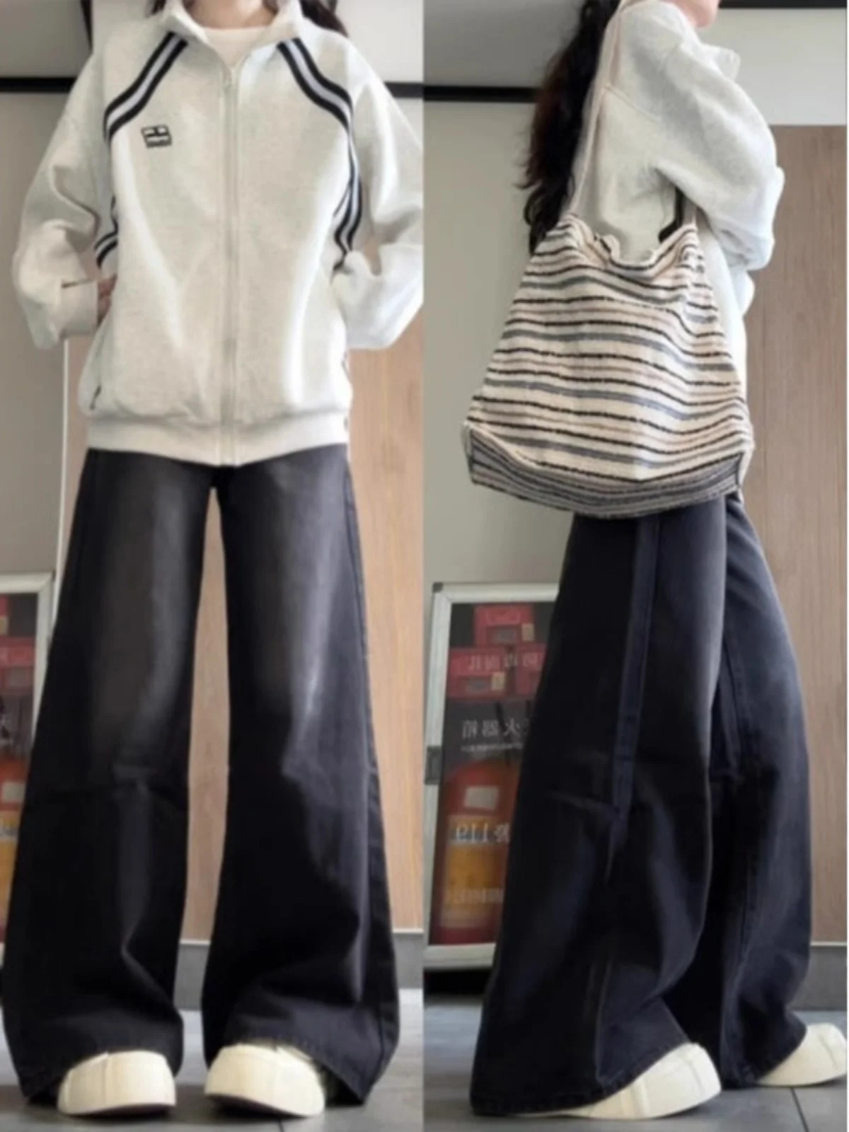 women's-spring-autumn-thin-american-retro-loose-zipper-hoodie-cardigan-stand-collar-sleeveless-outerwear-small-design-sense