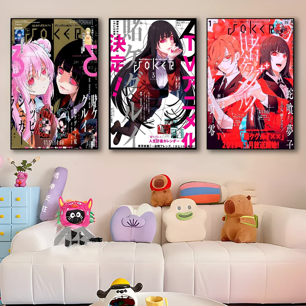 K-Kakegurui Y-Yumeko J-Jabami DIY Sticky Poster Whitepaper Prints Posters Artwork Vintage Decorative Painting