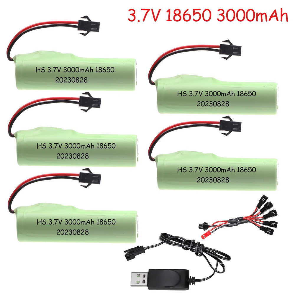 3.7V 18650 3000mah 20C batteria agli ioni di litio per RC Stunt Car Q85 Q70 Rc Car Toys SM-2P Plug RC Boat Car Water soft Gun batterie parti