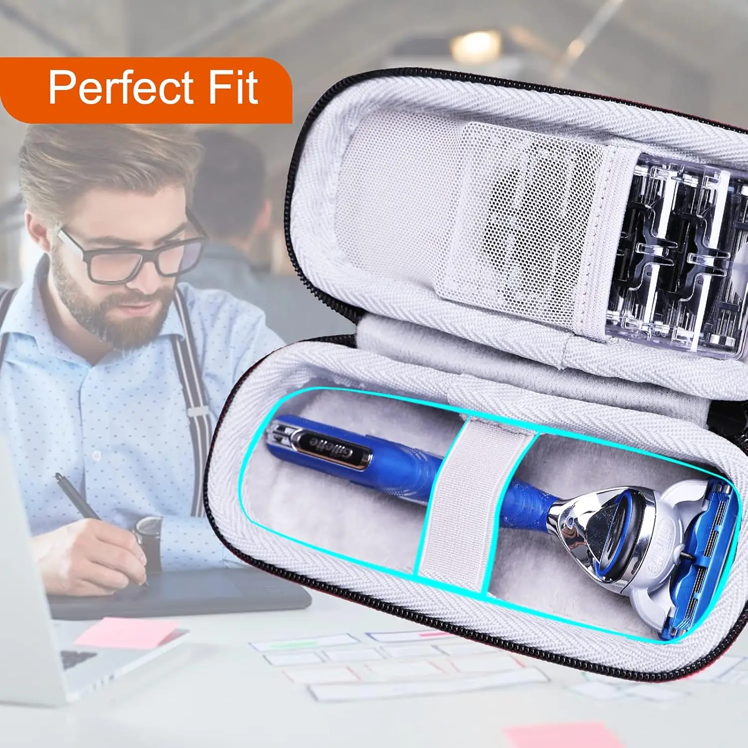 L LTGEM EVA Hard Carrying Case for Gillette Mach3 Men's Razor - Storage Protective Bag (Case Only!) view 5