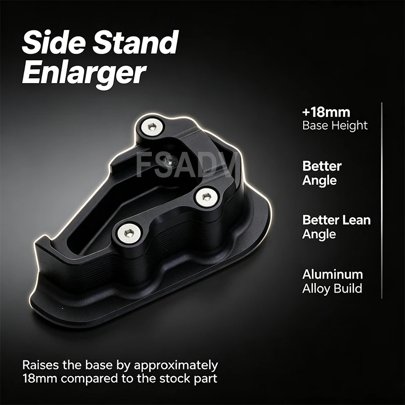 Motorcycle Accessories Aluminum Side Stand Foot Extension Kickstand Pad For BMW R1300RS R1300 RS R 1300RS 2025 2026