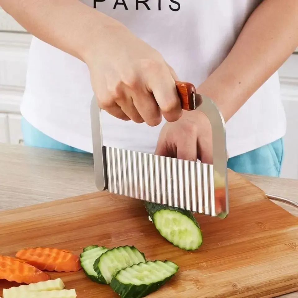 Kitchen Wavy Potato Cutter Stainless Steel Slicer Onion Chips French Fry Maker Chopper Vegetable Knife Food Crinkle Tools