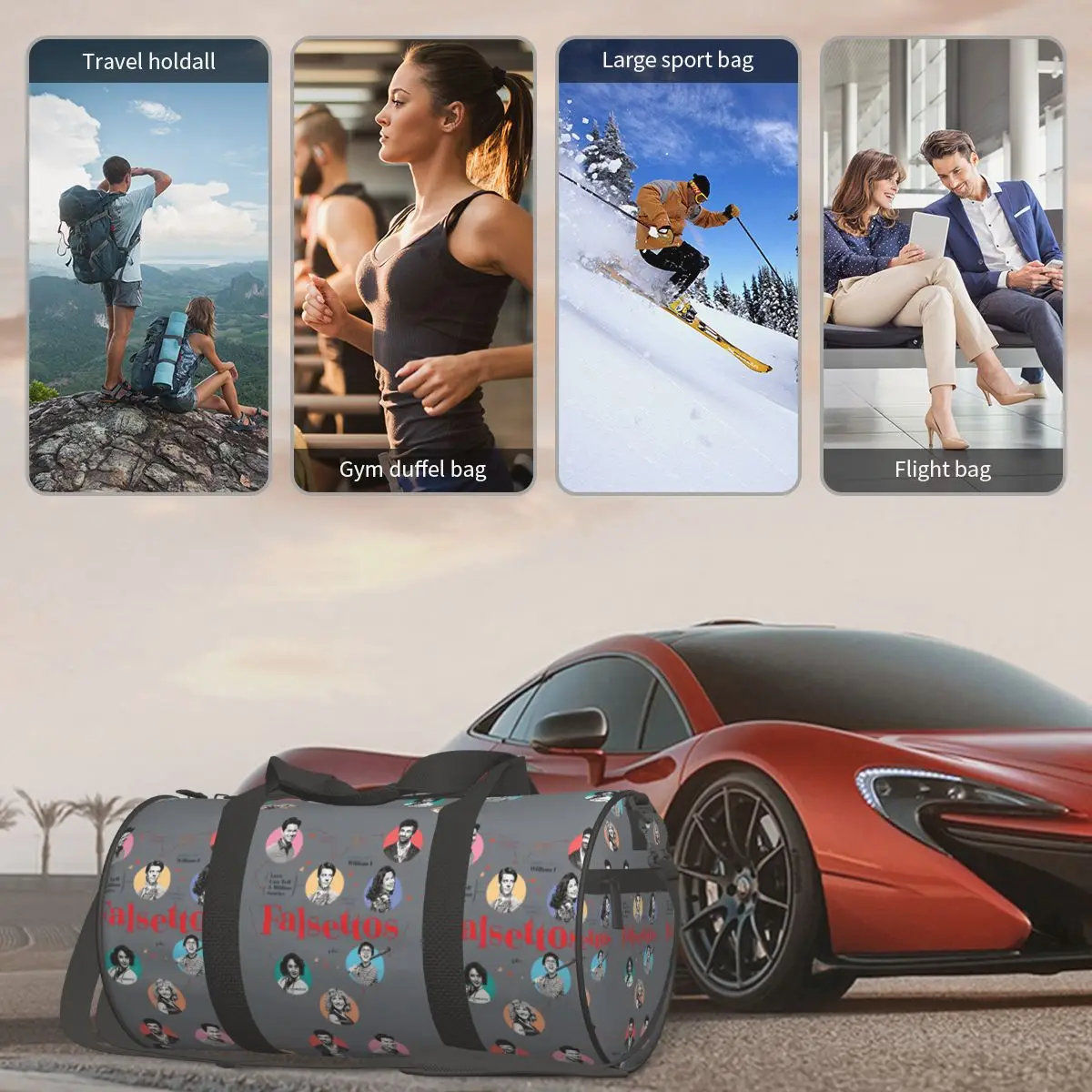 Falsettos 2016 ملصق كبير واق من المطر حقيبة رياضية متعددة الوظائف واق من المطر حقائب السفر حقائب اللياقة البدنية