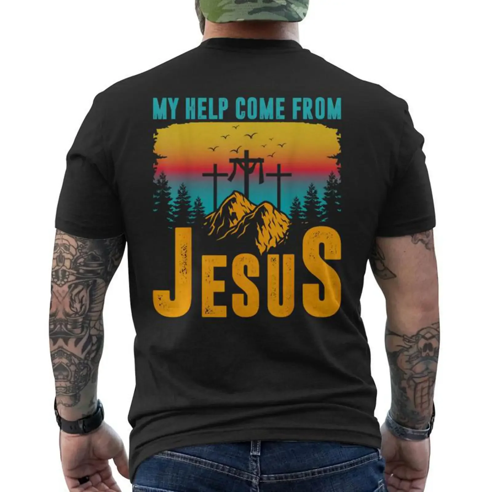Mon Aideient De Jésus T shirt imprimé au dos Cadeauxyz vintage Washed Casual Versatile designer clothes streetwear graphic