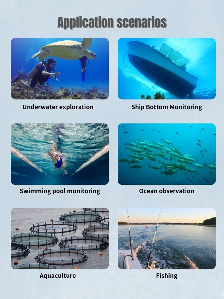 2025 منتجات ممتازة كاميرا تحت الماء متعددة الاتجاهات مع وظيفة تنظيف الزجاج وإضاءة ملء محيطية #6