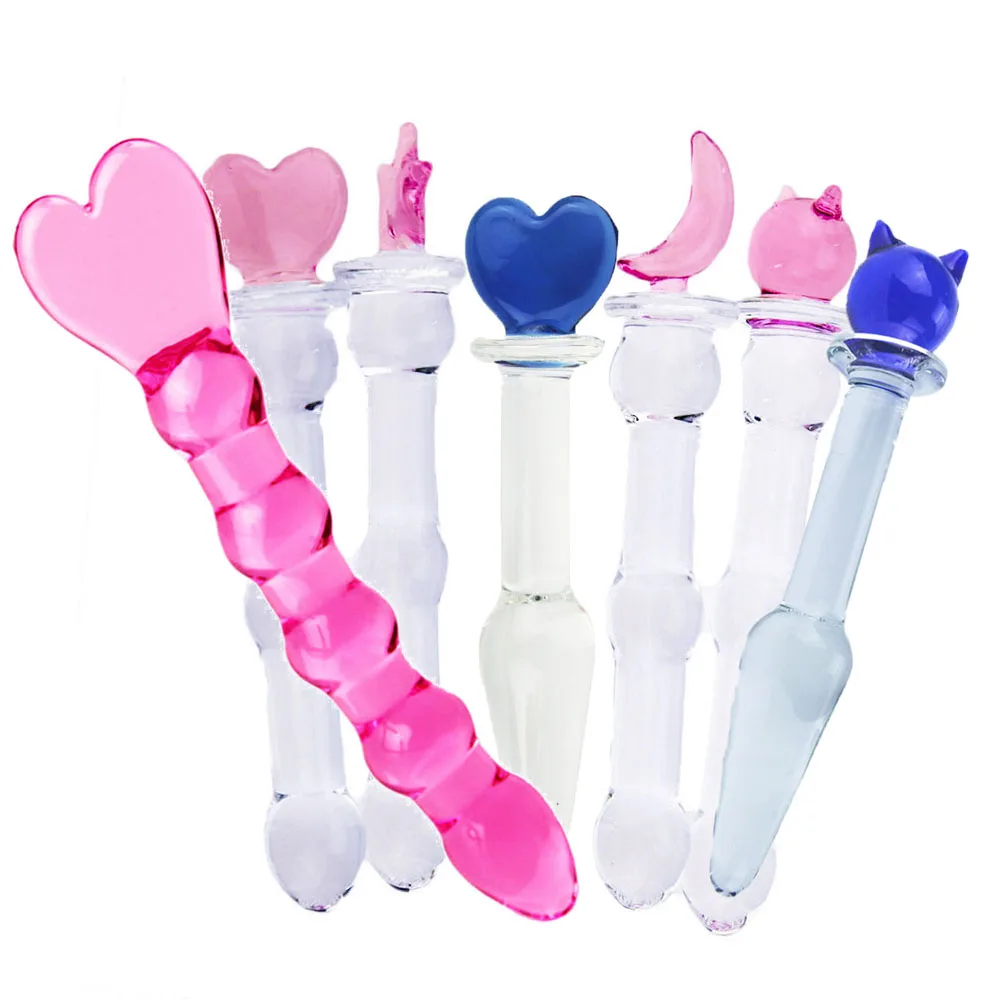 الوردي ستار الشرج المكونات الخرز الزجاج النساء G-بقعة تحفيز بعقب أنبوب كبير ألعاب جنسية لمنطقة الشرج لعبة الجنس منتجات الكبار #1