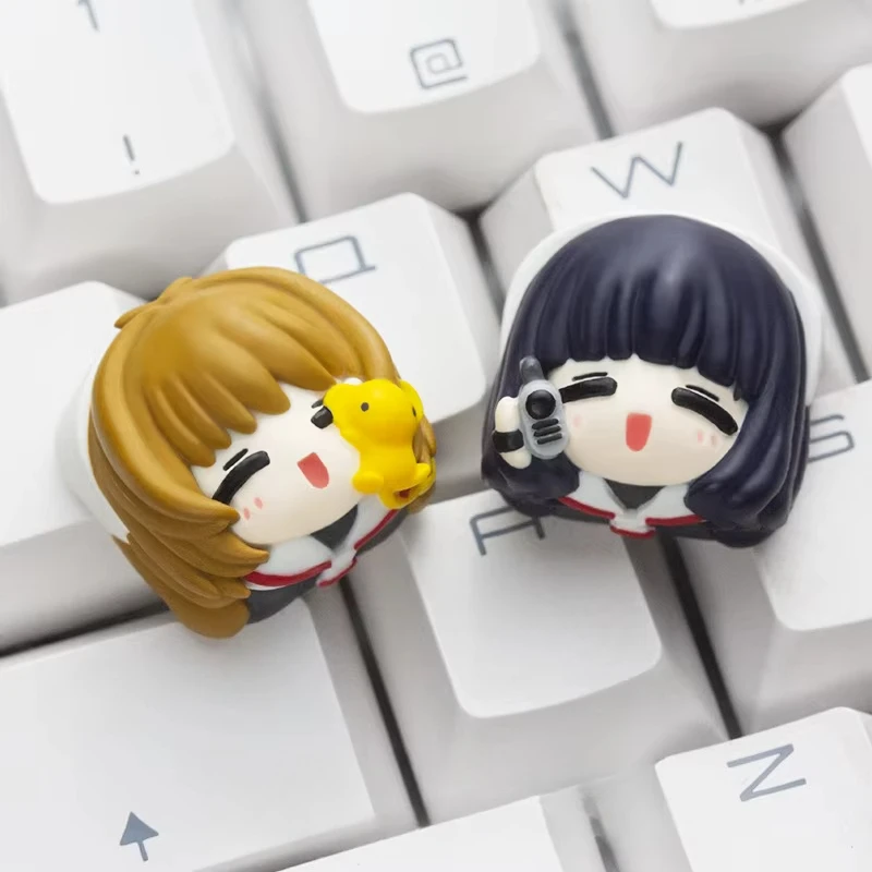 Anime Figure KINOMOTO SAKURA ‌Pendragon Cute Personalized Creativity Single 3D Stereo Resin Advanced Keycaps Mechanical Keyboard