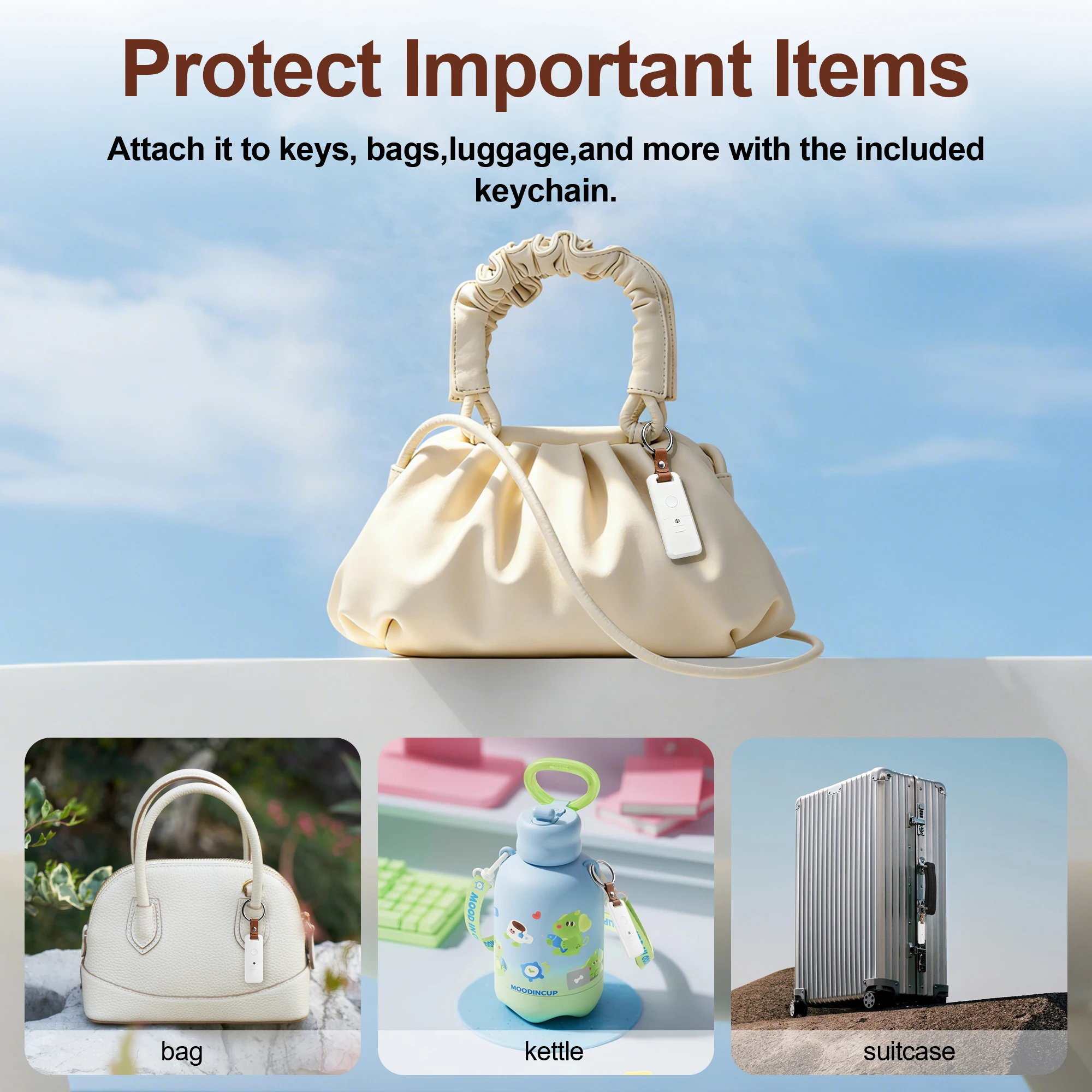 2PCS Smart Tag Wireless Locators Anti-Loss Tracking Devices Compatible with Google Find My Device App