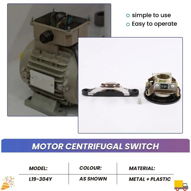 A32HOT-Motor Centrifugal Switch Single Phase Mechanical Centrifugal Switch Electric Motor Starter Controller Kit L19-304Y
