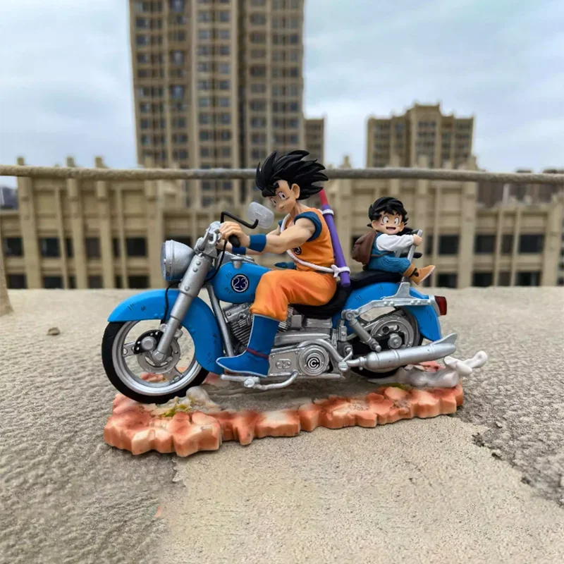 Dragon Ball Gk Motorfiets Zoon Goku En Zoon Gohan Anime Figuren Verzamelbaar Model Desktop Ornament Volwassen Kinderen Speelgoed Geschenken Speelgoed