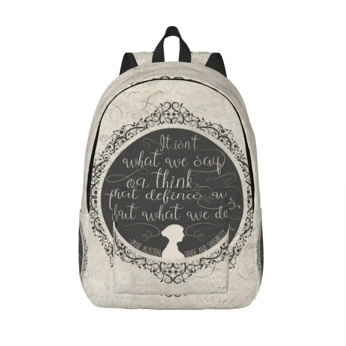 Sense And Sensibility Quote Laptop Backpack Men Women Fashion Bookbag for College School Students Jane Austen Bag