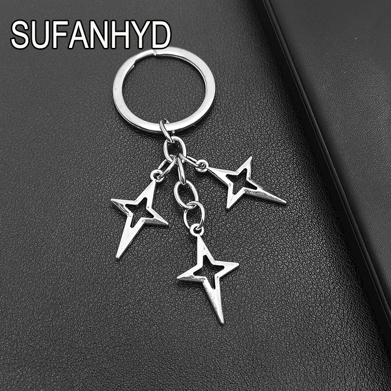 New Creative Star Keychains for Women Y2K Keychains Stars Moon Metal Key Rings for Women Men Friendship Gift