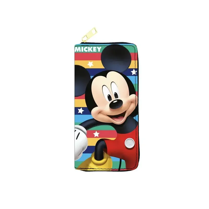 Disney Mickey Mouse Wallet for Women Cartoon Character Minnie Donald Duck PU Leater Long Wallet Multifunction Card Holder Clutch