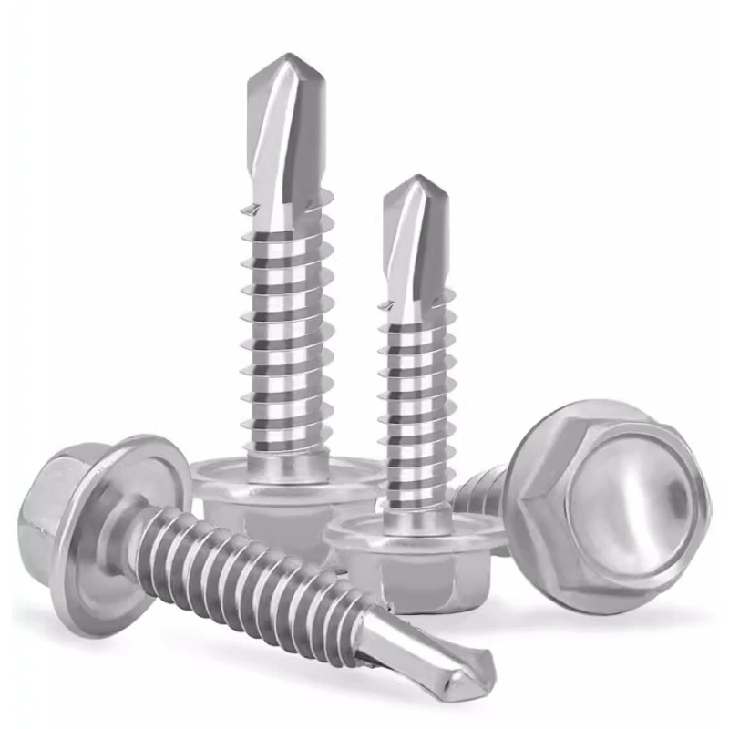 410 #8 #10 Stainless Hex Washer Head Self Drilling Screws 4.2mm/4.8mm Stainless Steel Self Tapping TEK Screws