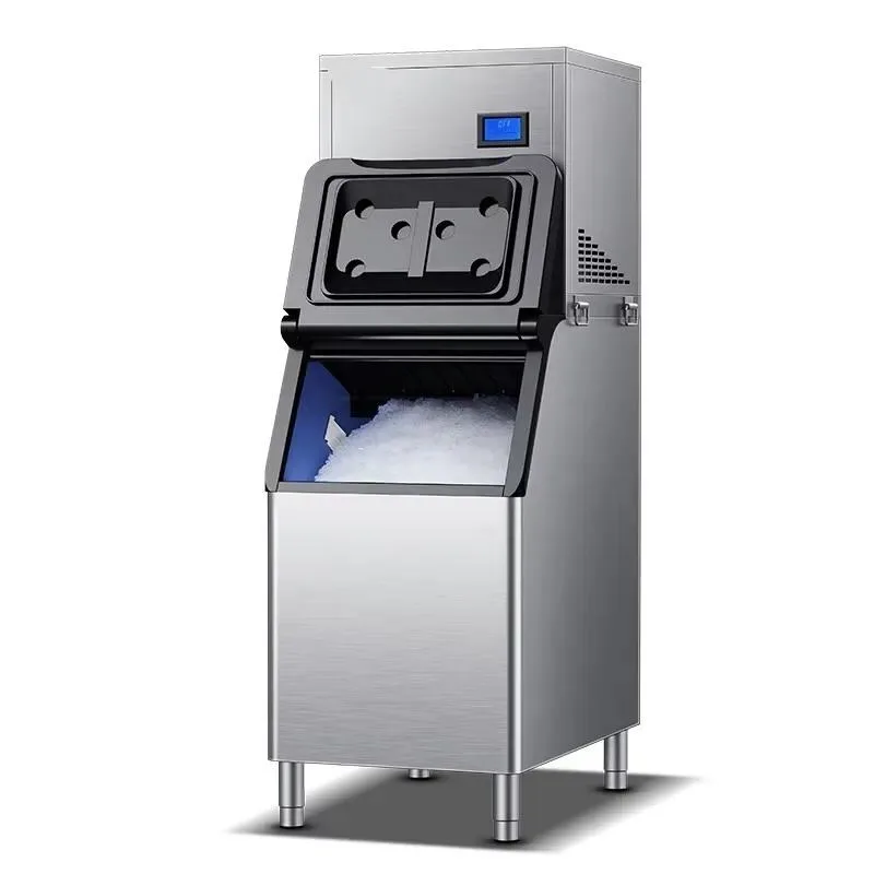 Large Square Commercial Vertical Ice Machine 300 Pound CE Certified for Hotels