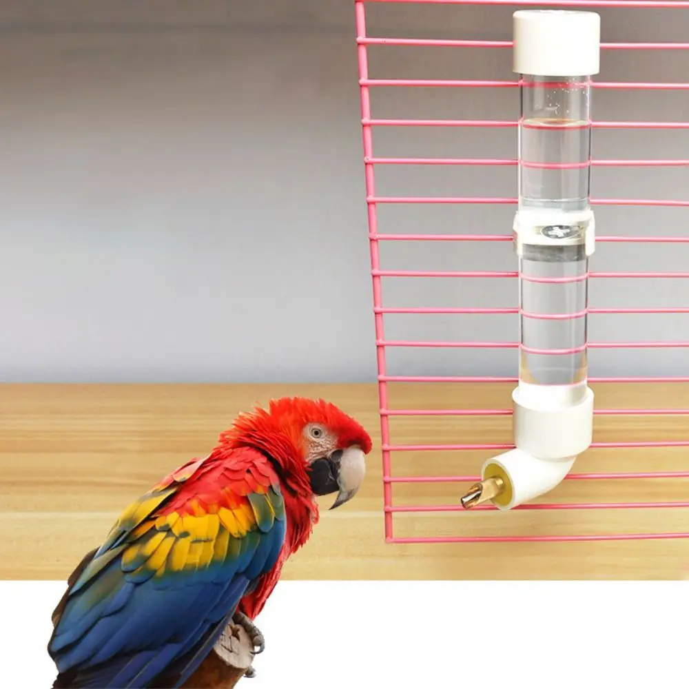 Metal/Acrylic/Plastic Automatic Bird Water Feeder Wall Mount 130ML Parrot Water Dispenser Biting Needle Leak proof